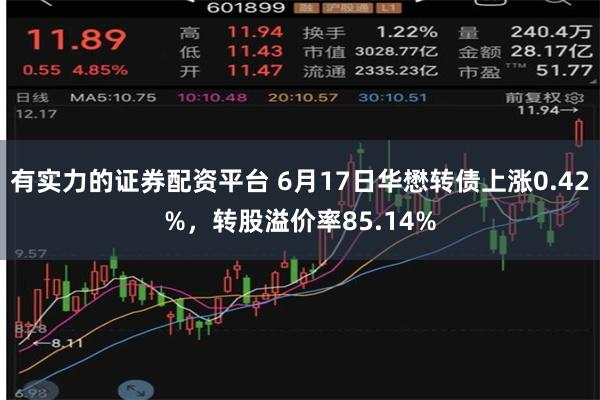 有实力的证券配资平台 6月17日华懋转债上涨0.42%，转股溢价率85.14%