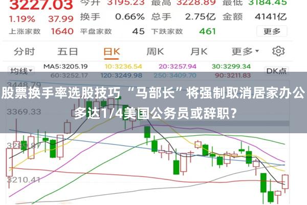 股票换手率选股技巧 “马部长”将强制取消居家办公 多达1/4美国公务员或辞职？